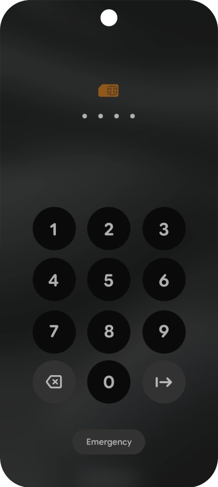 If you're asked to key in your PIN, do so and press arrow right. The default PIN is 1111.