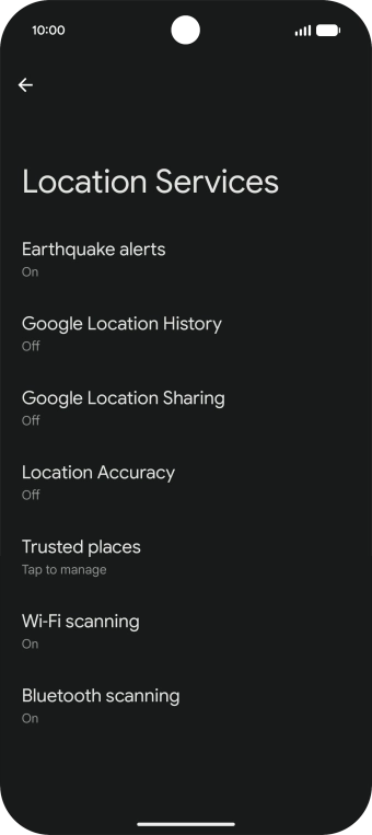 Press Location Accuracy.