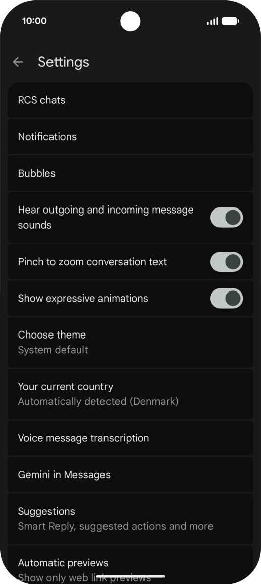 Press Gemini in Messages.