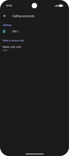 Press the name of the SIM.