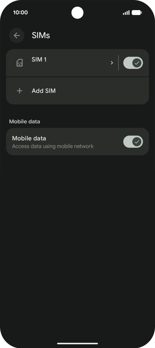 Press the name of the SIM.