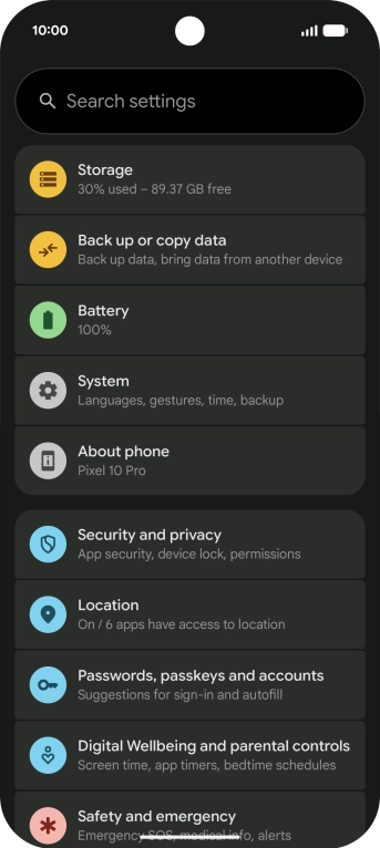 Press Passwords, passkeys and accounts.