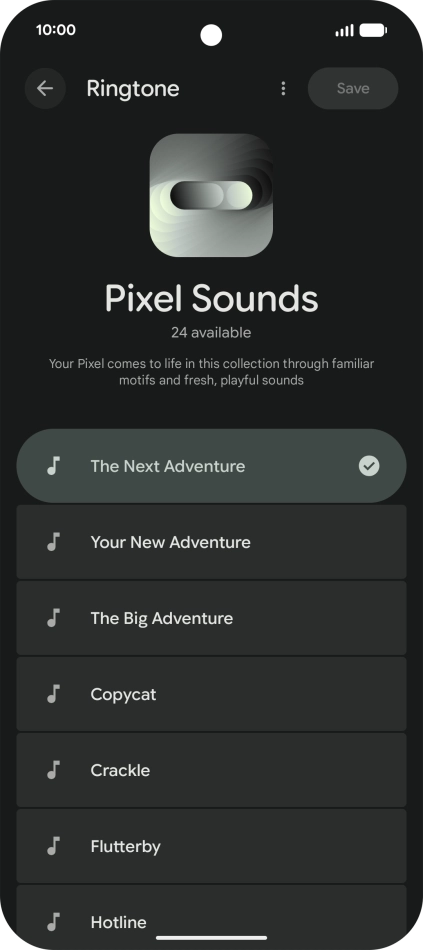 Press the required ring tones to hear them.
