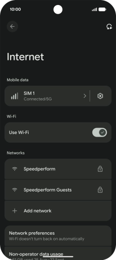 Press the required Wi-Fi network.