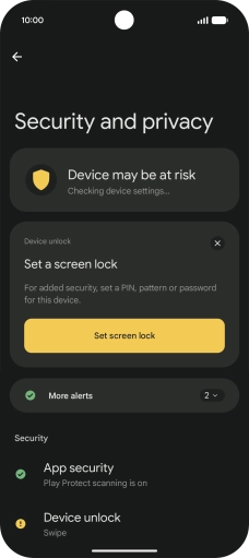 Press Device unlock.