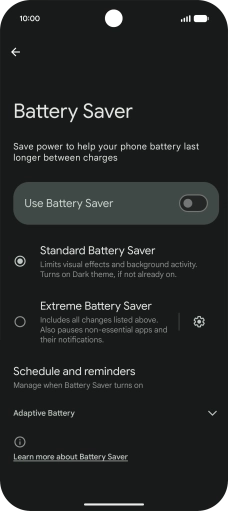 Press the required settings to turn them on or off.