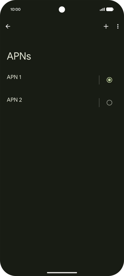 Press the field next to the data connection to activate it.