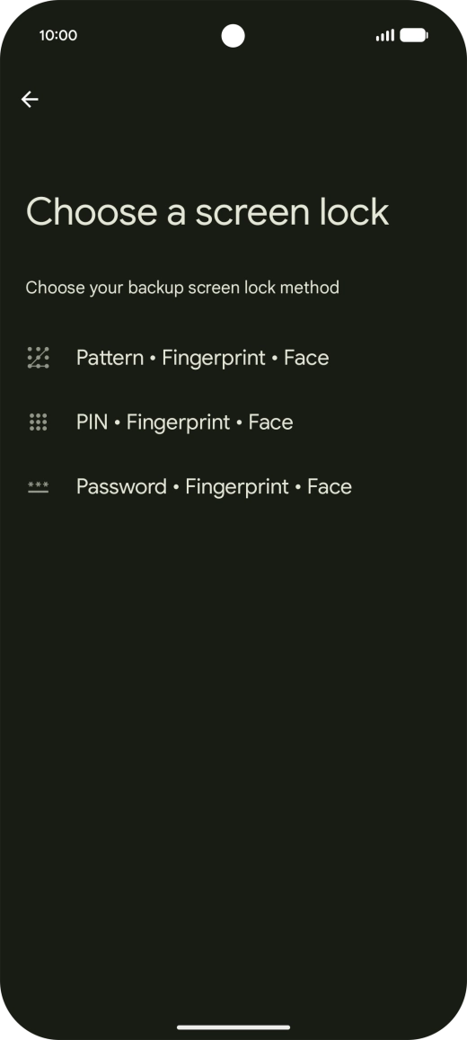 Press the required phone lock code and follow the instructions on the screen to create an additional phone lock code.
