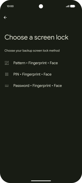 Press the required phone lock code and follow the instructions on the screen to create an additional phone lock code.