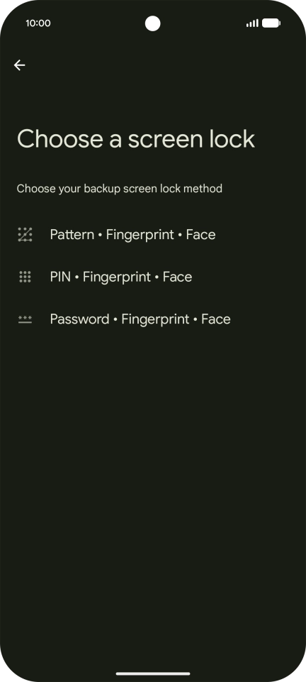 Press the required phone lock code and follow the instructions on the screen to create an additional phone lock code.