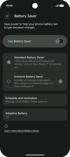 Press the required settings to turn them on or off.