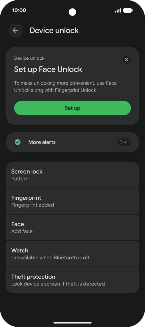 Press Screen lock and key in the additional phone lock code you created earlier.