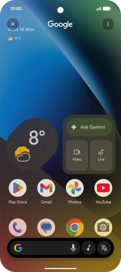 Press the music icon to start searching.