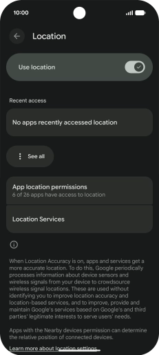 Press App location permissions.