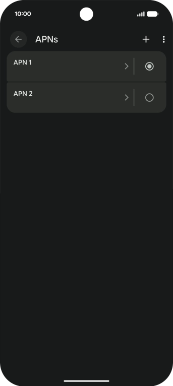 Press the field next to the data connection to activate it.