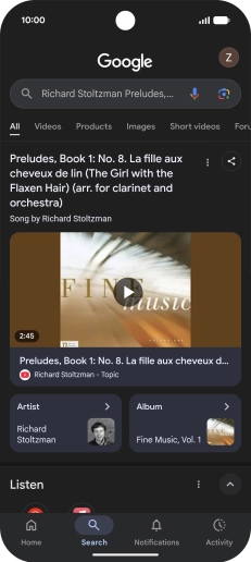 Follow the instructions on the screen to use the search results.