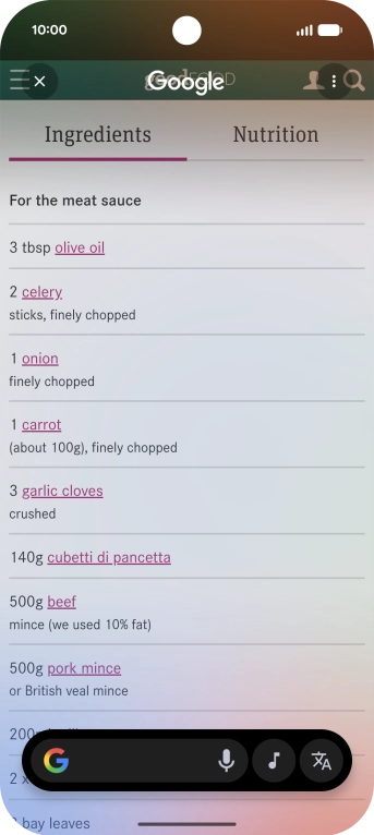 Press the translate icon.