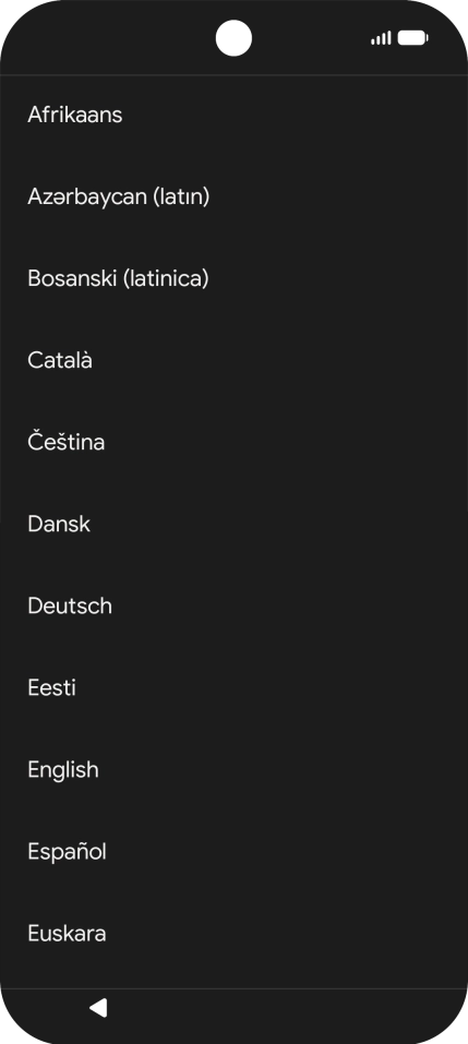Press the required language.
