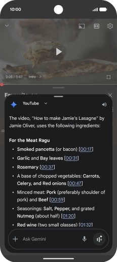 The answer from Gemini to your question is displayed.