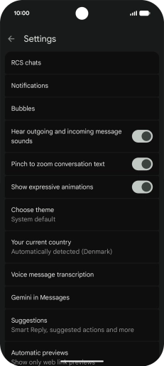 Press Gemini in Messages.