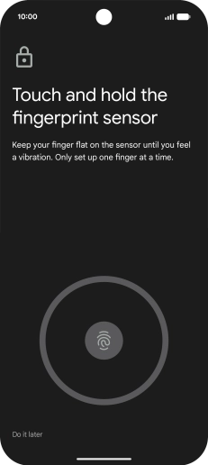 Follow the instructions on the screen to create the phone lock code using your fingerprint.