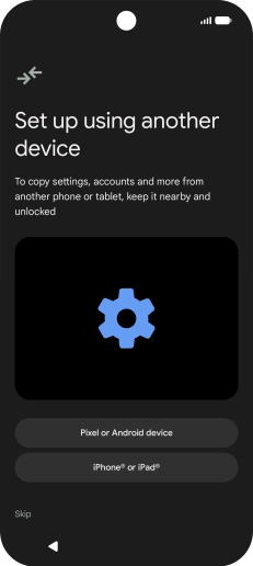 You can transfer the contents of another phone to your phone when it's activated for the first time and after a factory reset. When this screen is displayed, your phone is ready to transfer contents from another phone.