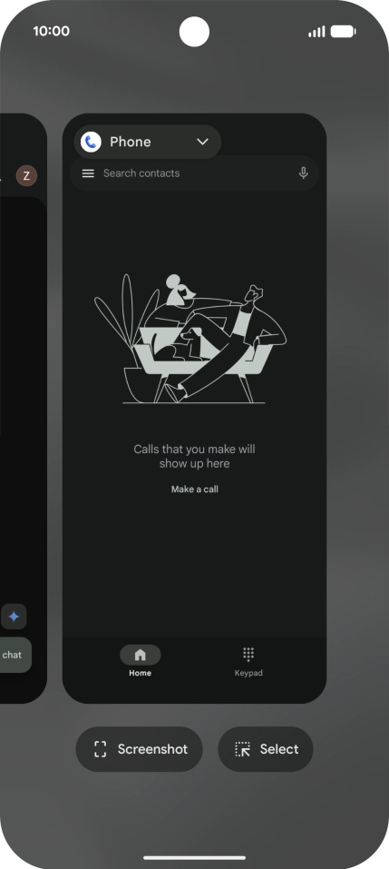To end one running application, slide your finger upwards on the required application.