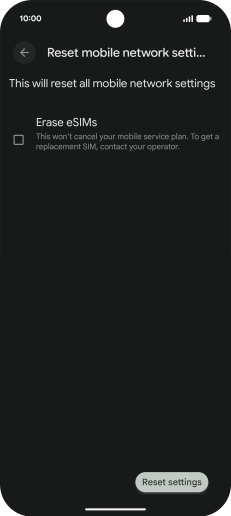 Press Reset settings.