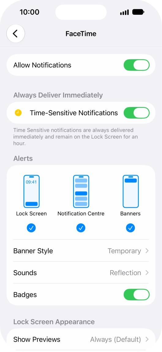 Press the indicator next to 