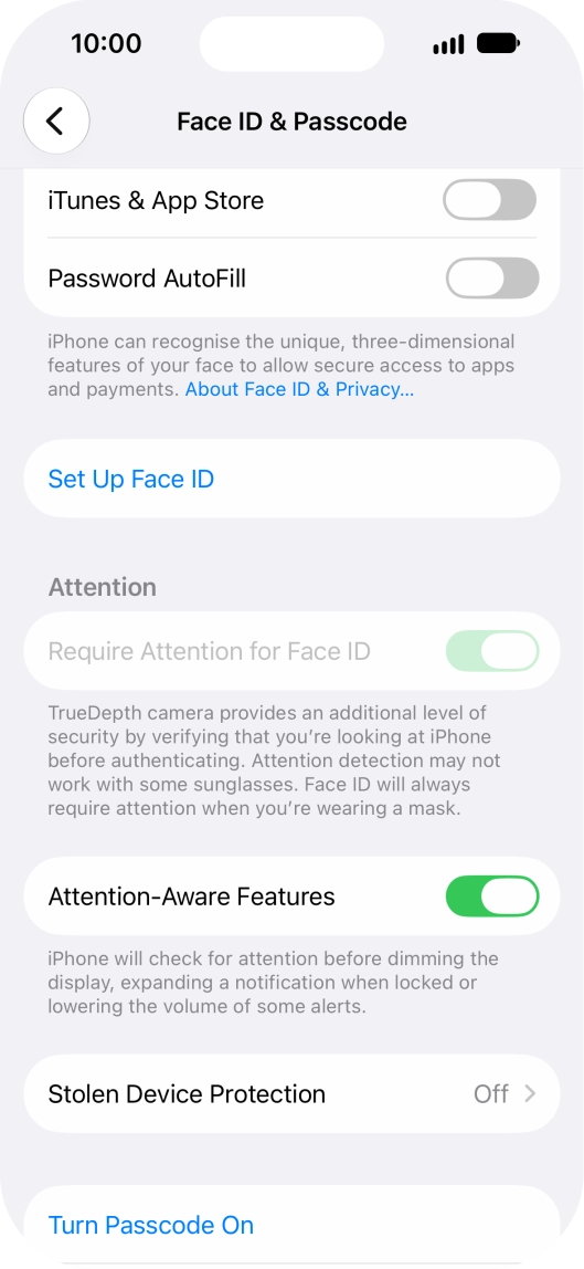 Press Set Up Face ID. Press Set Up Face ID.