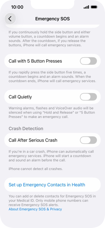 Press the indicator next to 