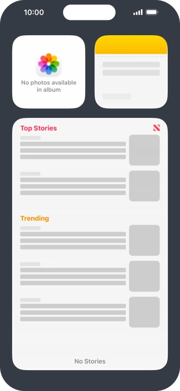 Slide your finger up or down on the screen to see more widgets.