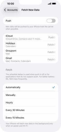 If you turn off the function, press the required setting.
