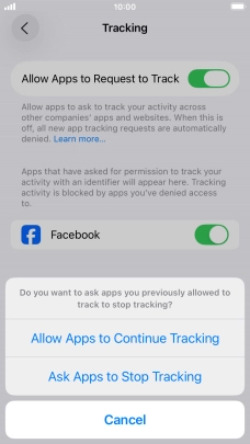If you turn off the function, press the required setting.