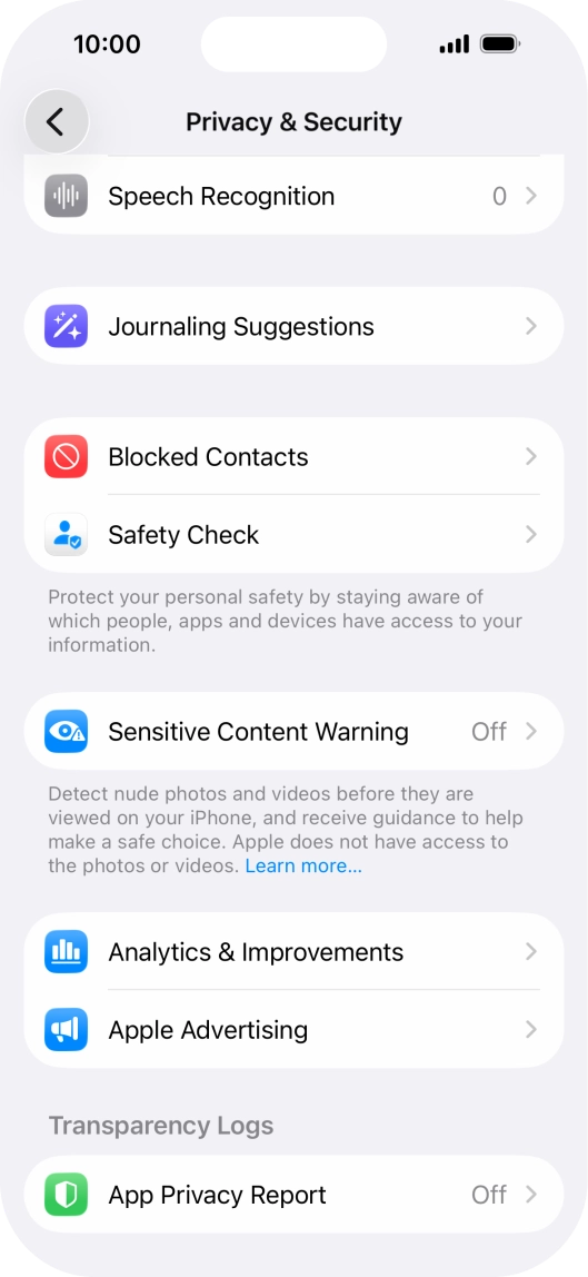 Press App Privacy Report.