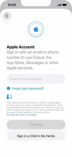 Press Email or Phone Number and key in the username for your Apple Account.