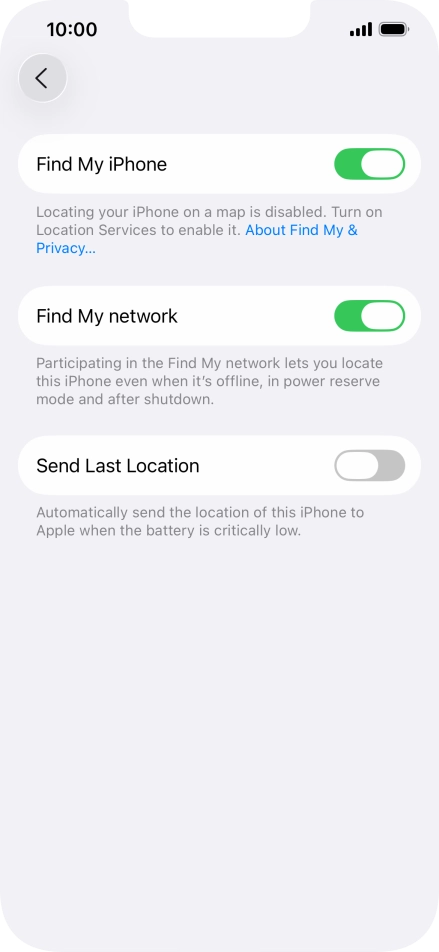 Press the indicator next to 