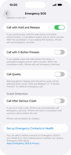Press the indicator next to 