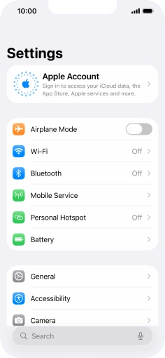 Press Apple Account.