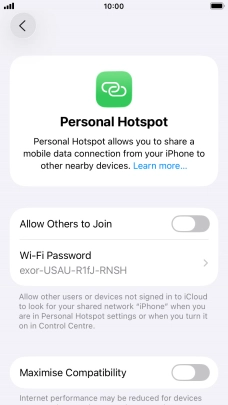Press Wi-Fi Password and key in the required password.