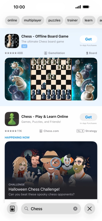 Press the required app.