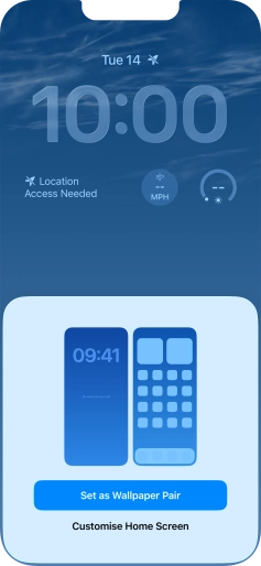 To use the same colour theme on the home screen, press Set as Wallpaper Pair.