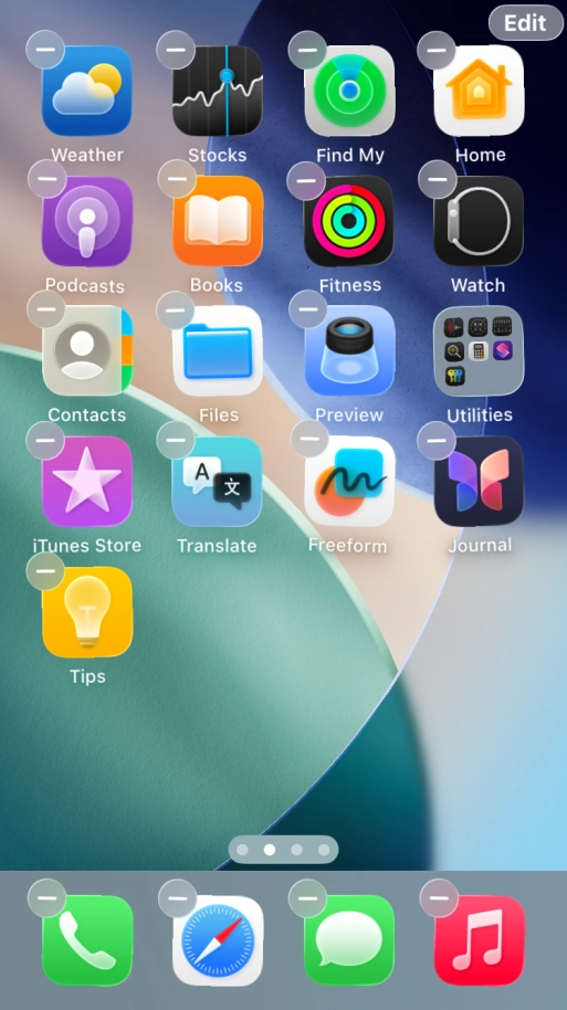Press the home screen icon.