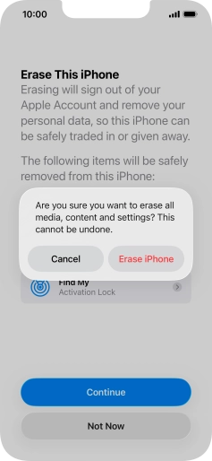 Press Erase iPhone.