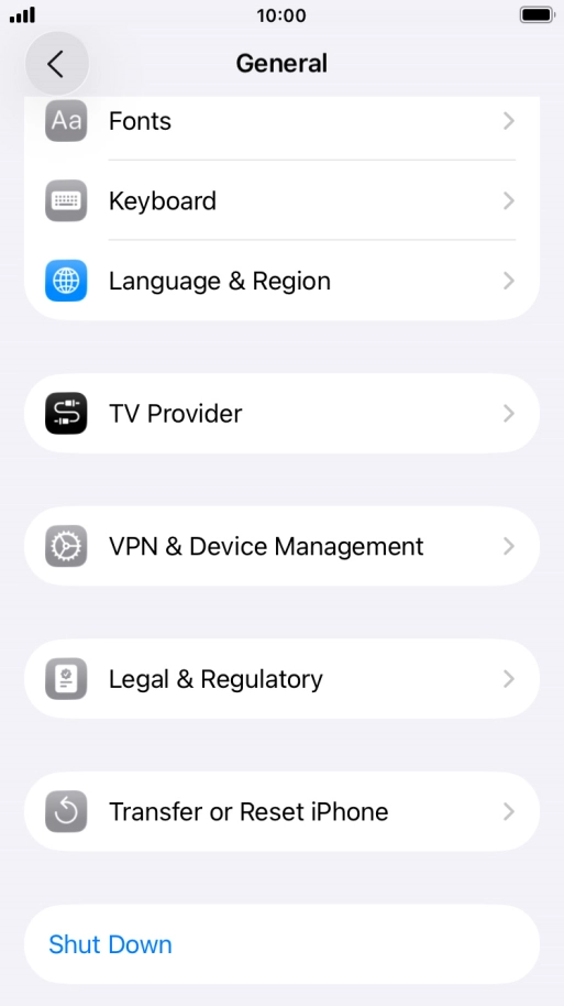 Press Transfer or Reset iPhone.