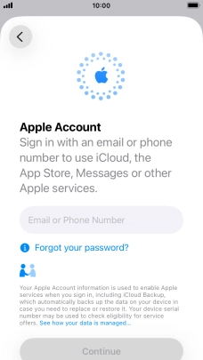 Press Email or Phone Number and key in the username for your Apple Account.