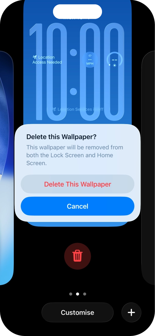 Press Delete This Wallpaper.