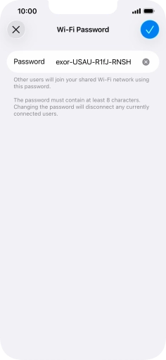 Press the confirm icon.