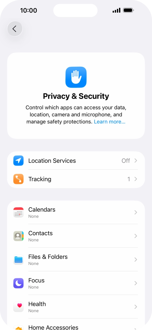 Press Location Services.