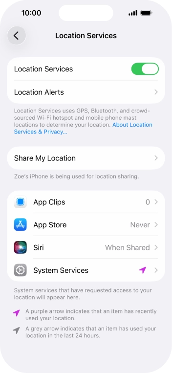 Press the required app.